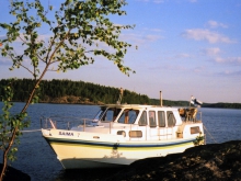 Czarter barki turystycznej w Finlandi foto: Saimaan Solmu